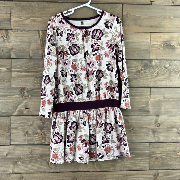 Tea Collection Other - Tea‎ Girls Dress Long Sleeve Floral Round Neck Cotton Size 6